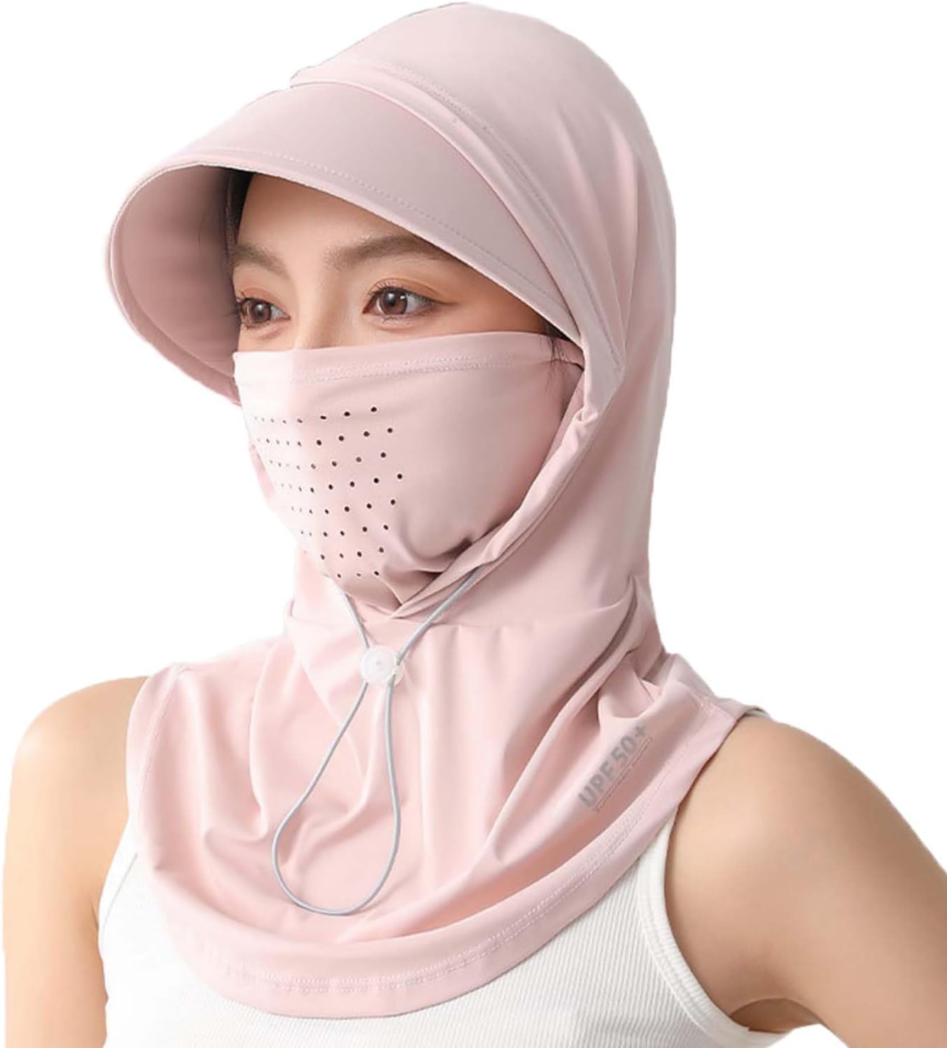 3-in-1 Cooling Breathable Balaclava Face Mask with Nose Mesh Sun UV Protection Hood Full Head Cover Women Outdoor image 4