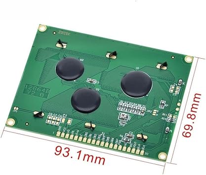 12864 LCD Display Module 128x64 Dot for matrix with Backlight, STN Screen, Built-in Chinese Font, 3.3V-5V Wide Voltage, I2C Interface for Industrial Electronics(A)