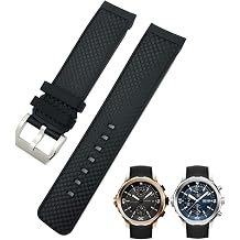 22mm Fluorine Rubber Watch Strap Soft Black Blue Watch Bands for IWC AQUATIMER FAMILY for Men Bracelet