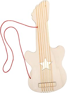 ibasenice Wooden DIY Guitar Craft Kit for Boys and Girls Unfinished Wooden Guitar for Painting and Crafting for Birthday Parties and Music-Themed Events