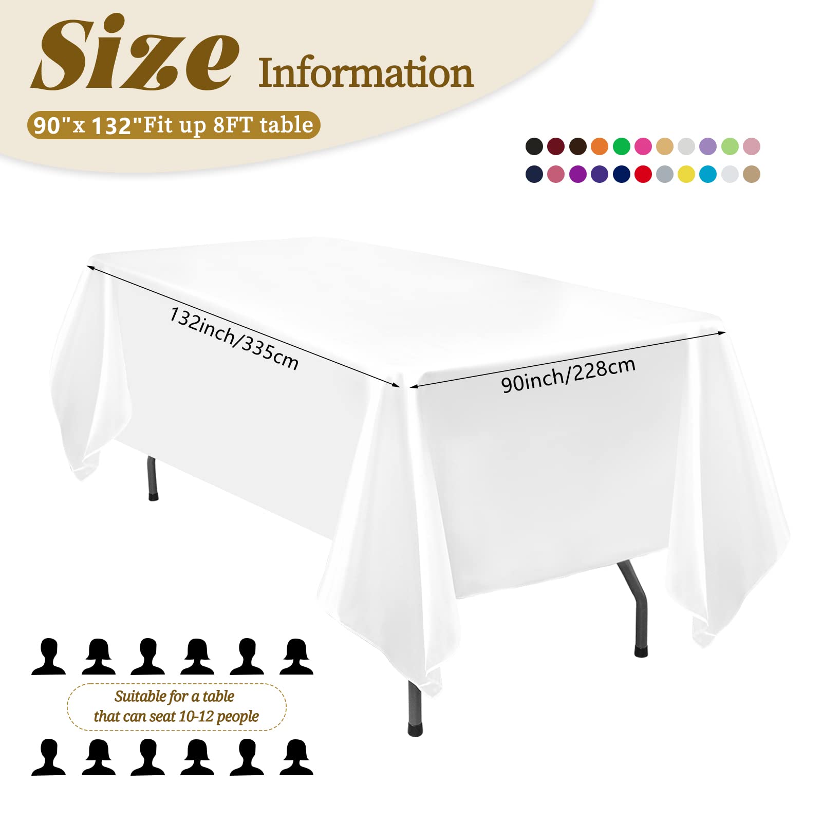 228x335cm Zwart Bruiloft Satijnen Tafelkleed Party Tafelkleed Witte Rechthoek Voor Hotel Banket Evenementen Decoratie-Zwart, 145x200cm-57x79inch, China