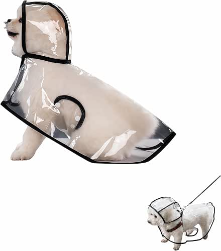 Transparent Dog Rain Poncho for Small Medium Dogs - Thick