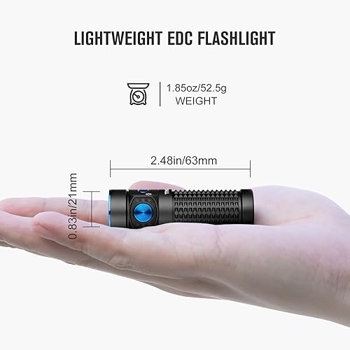 Miniatura 3 de OLIGHT Baton4 Linterna EDC recargable, linterna LED de bolsillo de 1300 lúmenes con cable de carga magnético, pequeña y potente linterna brillante