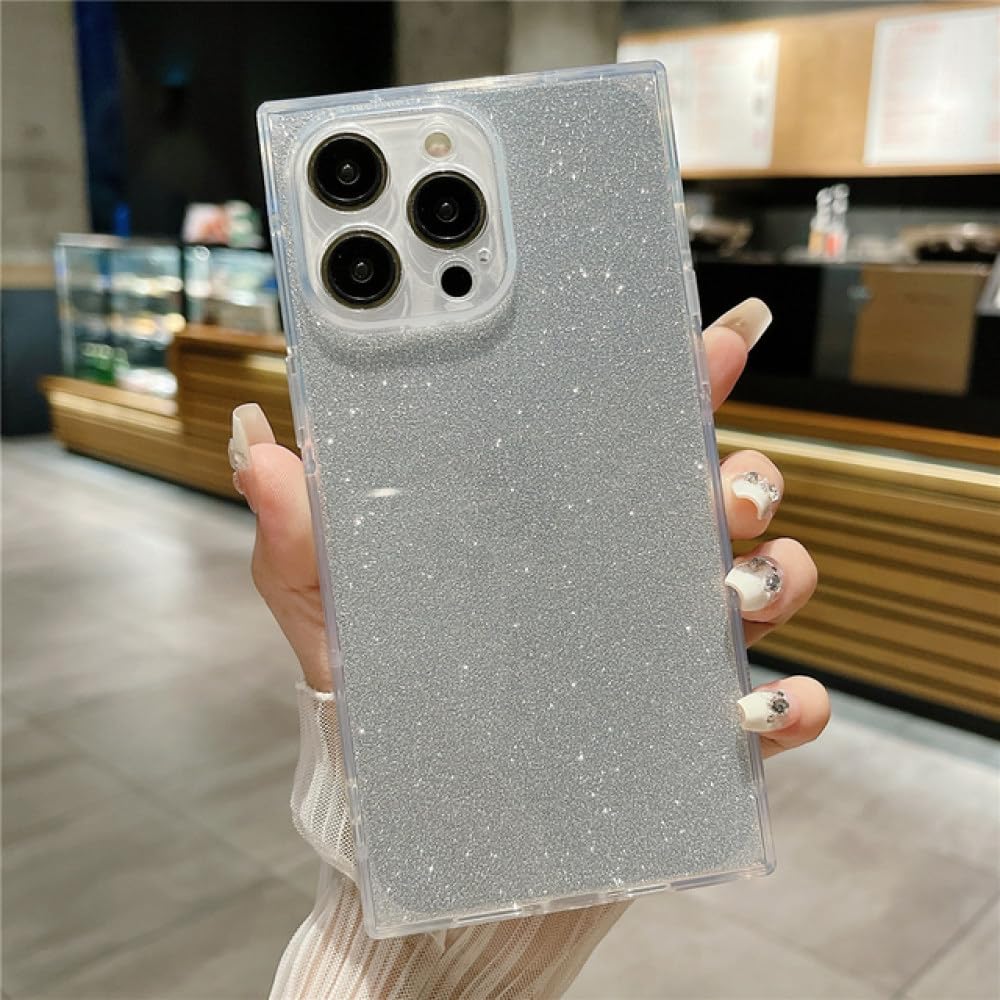 Amazon.co.jp: 高級スクエアグリッター蛍光透明ケース iPhone 14