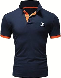 Men Polo Shirts Rugby Cycling Jersey for OPEL Lightweight Collared T-Shirts Printing Half Sleeve PlainTraining Tee Top Clothes Soft Comfort Short Sleeve