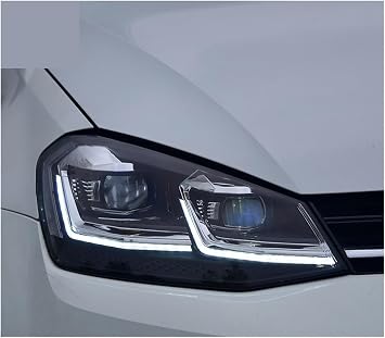 Headlight Assembly Compatible with VW Golf 7 2012-2017 Golf MK7 2018 Golf 7.5 LED DRL LED Sequential Turn Signal LED High BeamHID Lamp,Golf Mk7