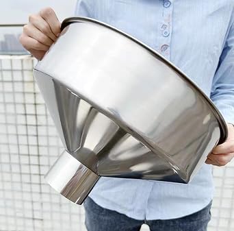 Funnel Extra Large Funnel Large Mouth Funnel Wide Mouth Stainless Steel Multifunctional Fill Dispenser 15.7 inches 40 cm Funnel Heavy Duty Corrosion Resistant Thick Hand Liquid Solid Bulk