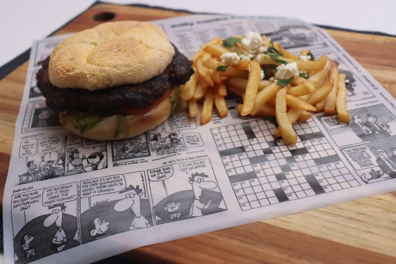 Technopaper Premium Deli Paper 12"x12" - 500 Pack- Water & Grease Resistant - Biodegradable, 100% Recyclable and No Wax Coating, Tray Liner (White, Comic)