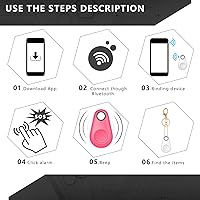Vista 3 de Konohan Paquete de 8 localizadores de llaves, rastreador GPS antipérdida, inalámbrico, con sensor de alarma, buscador de dispositivos, mini