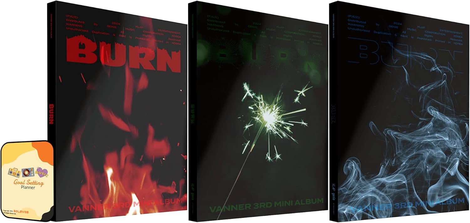 VANNER Album - BURN Spark Start + Sparkle + Empty SET VER. (Standard)+Pre Order Benefits+BolsVos Exclusive K-POP Giveaways Package