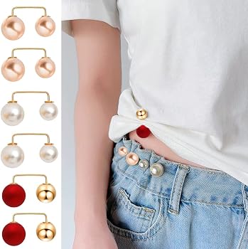 12 spille artificiali con perle per maglioni da donna, con clip a doppia testa per fermagli, vestiti per giacche, spilla per donne e ragazze, oro bianco