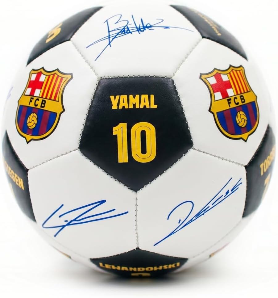 Officially Licensed FC Barcelona Soccer Ball Size 5 – Barca Training Football, Durable Panels, Team Crest Logo, Indoor/Outdoor