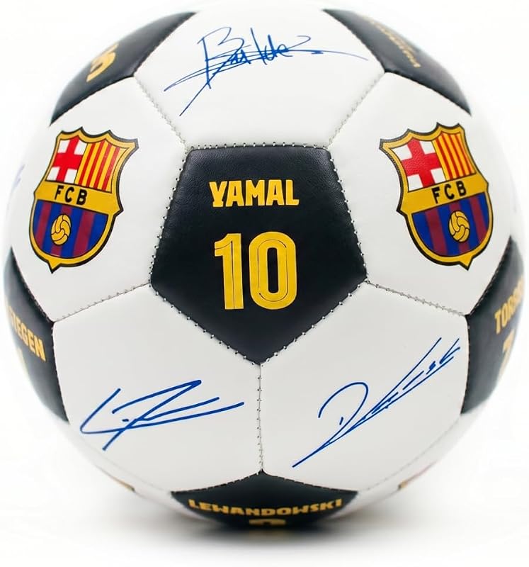 Balón de fútbol con licencia oficial del FC Barcelona, ​​tamaño 5, balón de entrenamiento del Barça, paneles duraderos, logotipo del escudo del equipo, interior/exterior