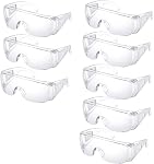 MINZHI 8 pieces Safety Glasses, ClearEyeProtectionGlasses, EyeProtection, SafetyProtectiveGlasses, Eye Protection for Women Men, Clear Lens Safety Goggles, Protective Eyewear, eye protection