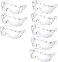 MINZHI 8 Safety Glasses, Safety Glasses, Work Safety Glasses, Clear Anti-fog Anti-Ultraviolet Glasses Suitable for Various Experiments, Workshops, Cycling, etc.