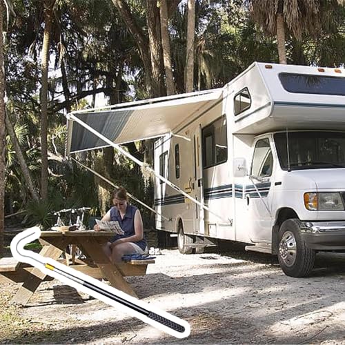 PHMING Teleskopstange mit Haken Edelstahl, Teleskopstäbe mit 8-MM-Universalanschluss, Markisenöffner-Abzieherstange, für Haus, Werkstatt, Outdoor