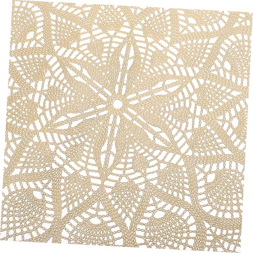 Sets de table ronds en PVC dîner robuste anti-tache effet dentelle - 4