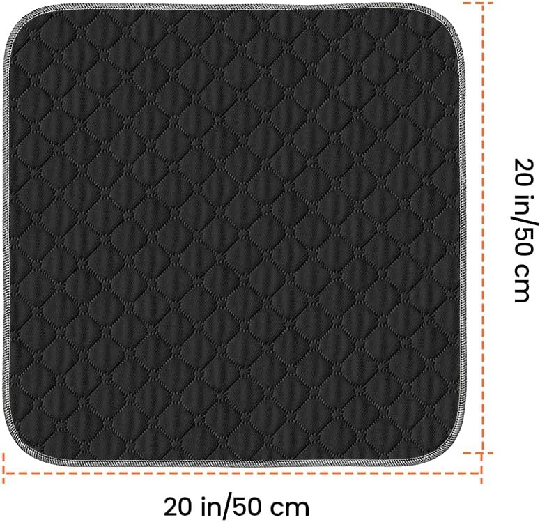 2 Pack Waterproof Chair Pads for Incontinence, Wheelchair Seat Pads, Reusable Washable Seat Protector Pads for Bed, Seat, Wheelchair & Recliner, Black