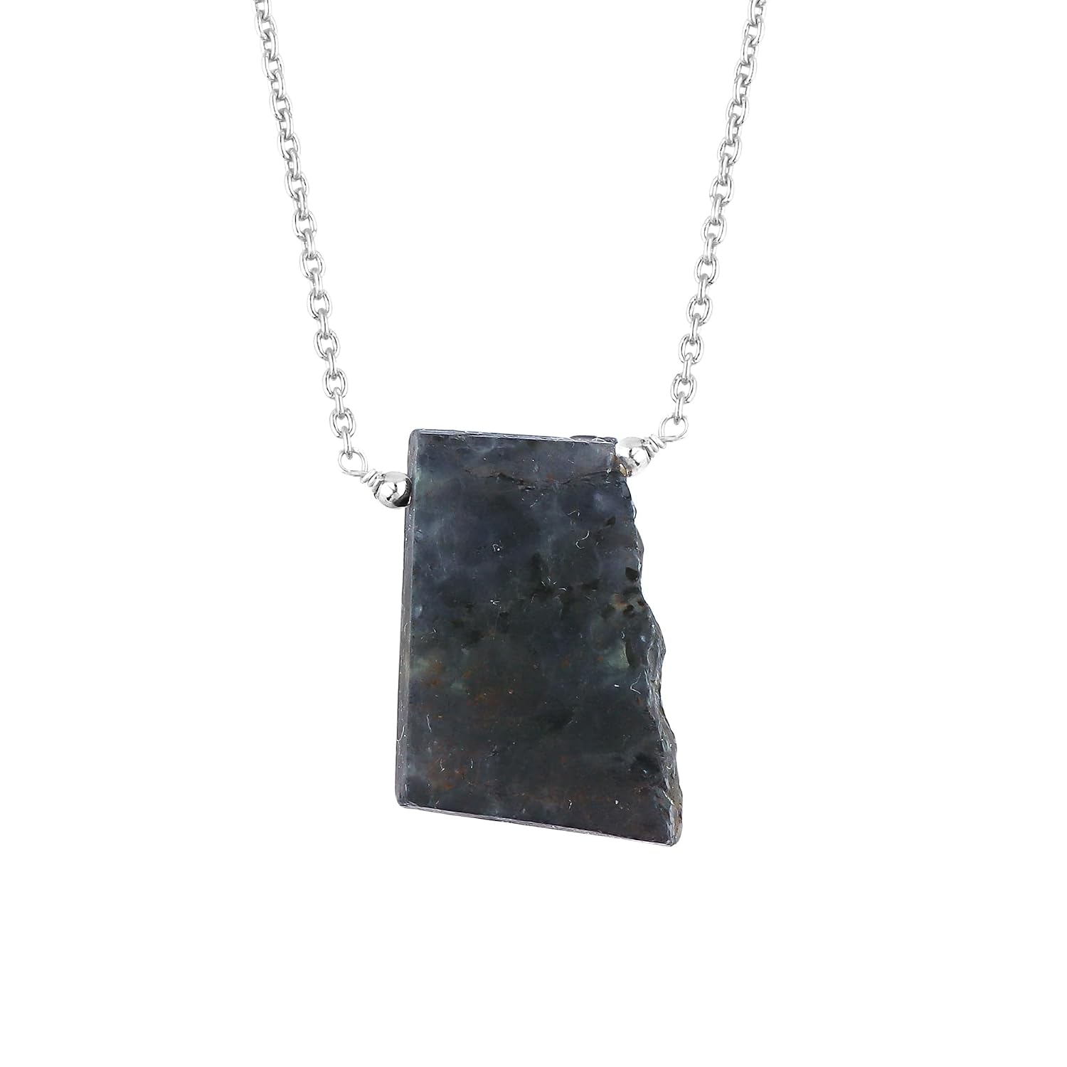 Natural Raw Gemstone Pendant Necklace Rough Crystal Necklace Handmade Jewelry Jewelry for Women Adjustable Silver Plated Chain 18 Inch