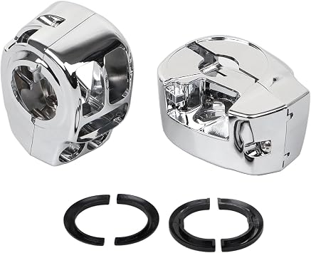 Aluminum Chrome Handlebar Switch Housing Hand Control Housings Fit for Harley Touring Electra Glide Road King Road Glide Street Glide Trike 2014-2023