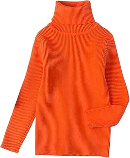 Unisex Baby Boys Girls Warm Knit Sweater Pullover Long Sleeve Soft Turtleneck High Neck Solid Children Autumn Sweater