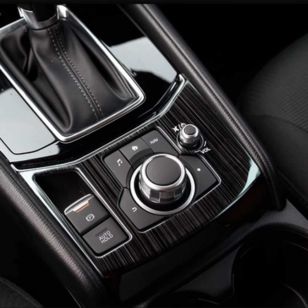 AOKIO Interior Center Console Gear Shift Panel Cover Trim for Mazda CX-5 CX5 Accessories 2017 2018 2019 2020 2021 2022 2023 2024 2025 (Stainless Black)