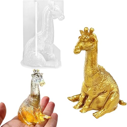 ResinWorld Mini molde de silicona de jirafa 3D, lindos moldes aminales para resina, arcilla, vela, yeso y jabón