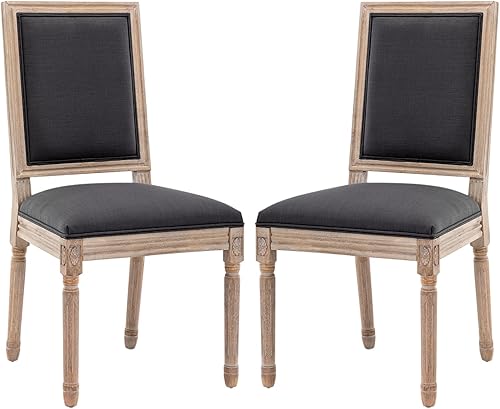 Miniatura 78 de Kiztir Juego de 2 sillas de comedor de ratán, sillas de comedor francesas de mediados de siglo, sillas de comedor de granja con respaldo alto para