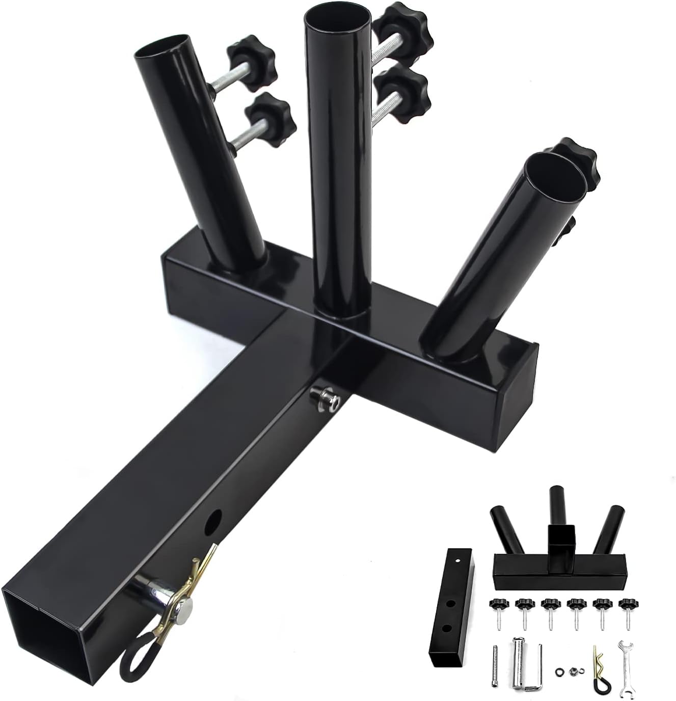 Upgrade Hitch Mount 3 Flag Pole Holder Universal Truck