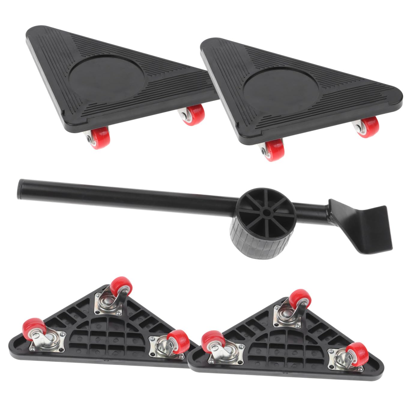 POPETPOP Furniture Dolly a 3 Ruote Triangolare, Carico Elevato Nero | Abs e Acciaio, Kit, per Shop e Vita Quotidiana, Spostamento e Trasporto di Mobili Pesanti