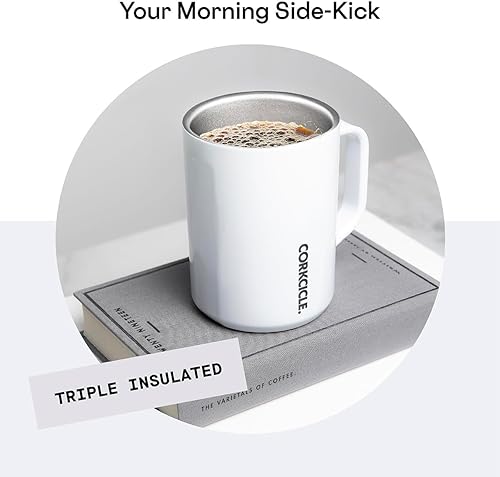 Miniatura 4 de Taza Corkcicle de café, con triple aislamiento, de acero inoxidable, con asa, 16 onzas