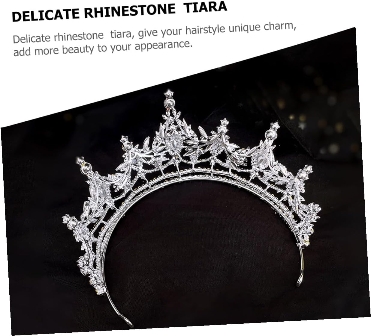 LIFKOME Luxury Rhinestone Alloy Wedding Tiara Crown for Bride and Bridal Headpiece Hair Jewelry Silver Circlet Accessories