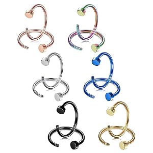 Crdifu - 10 Anneaux De Nez 20G En Acier Inoxydable - 8mm - Pour Piercing Nez, Lèvre, Tragus