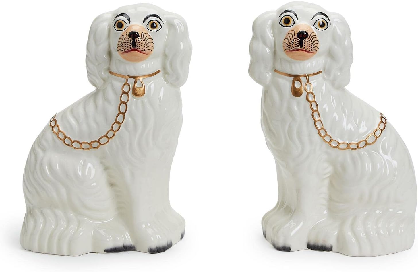 Two's Company Set of 2 Staffordshire Dog Statues (Left Facing, Right Facing)