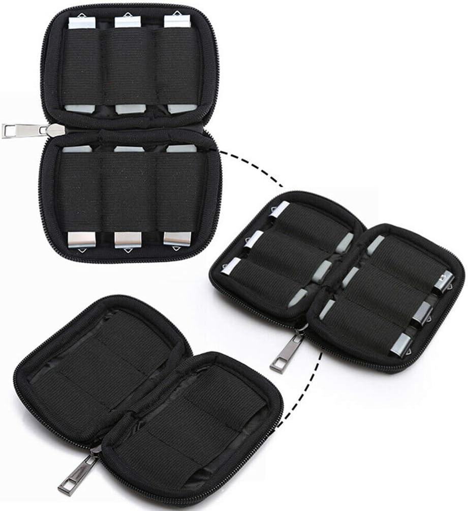 Portable U Disk USB Drives Organizer for Case Shockproof Travel Protective Storage Bag 6/10 Slots Noise Reduction Voice Recorder image 3