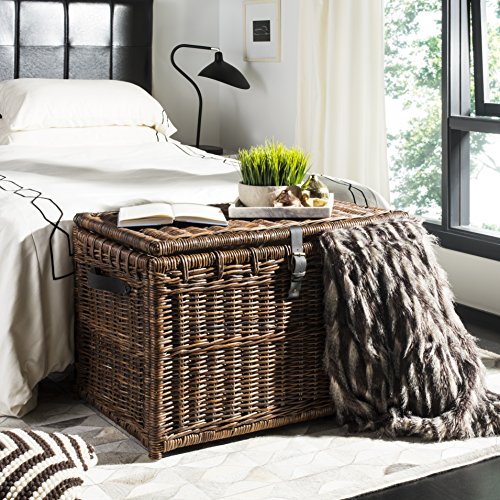 happimess HPM9004A Michael Wicker Storage Trunk Collapsible for flat storage, Rattan-Sarang Buaya, Coastal for Office, Dorm Room, Bedroom, Dining Room, 35", Brown by happimess - Image 2