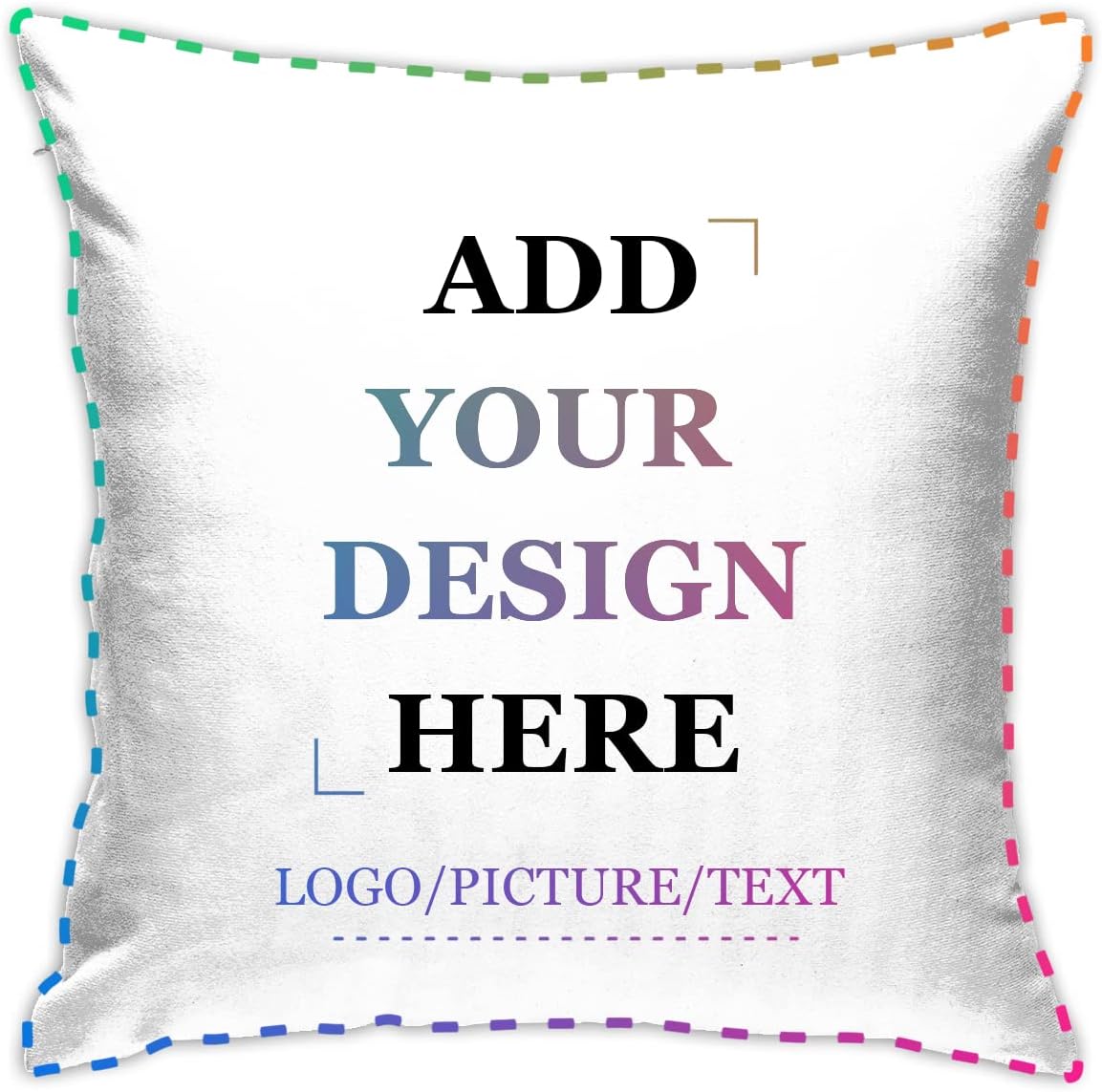 CUSDITOMSUE Custom Square Throw Pillow Covers Personalized Cushion Case Add Your Own Text Name Message Image Soft Decorative Zippered Pillowcases for Sofa Bedroom Car (18"x18")