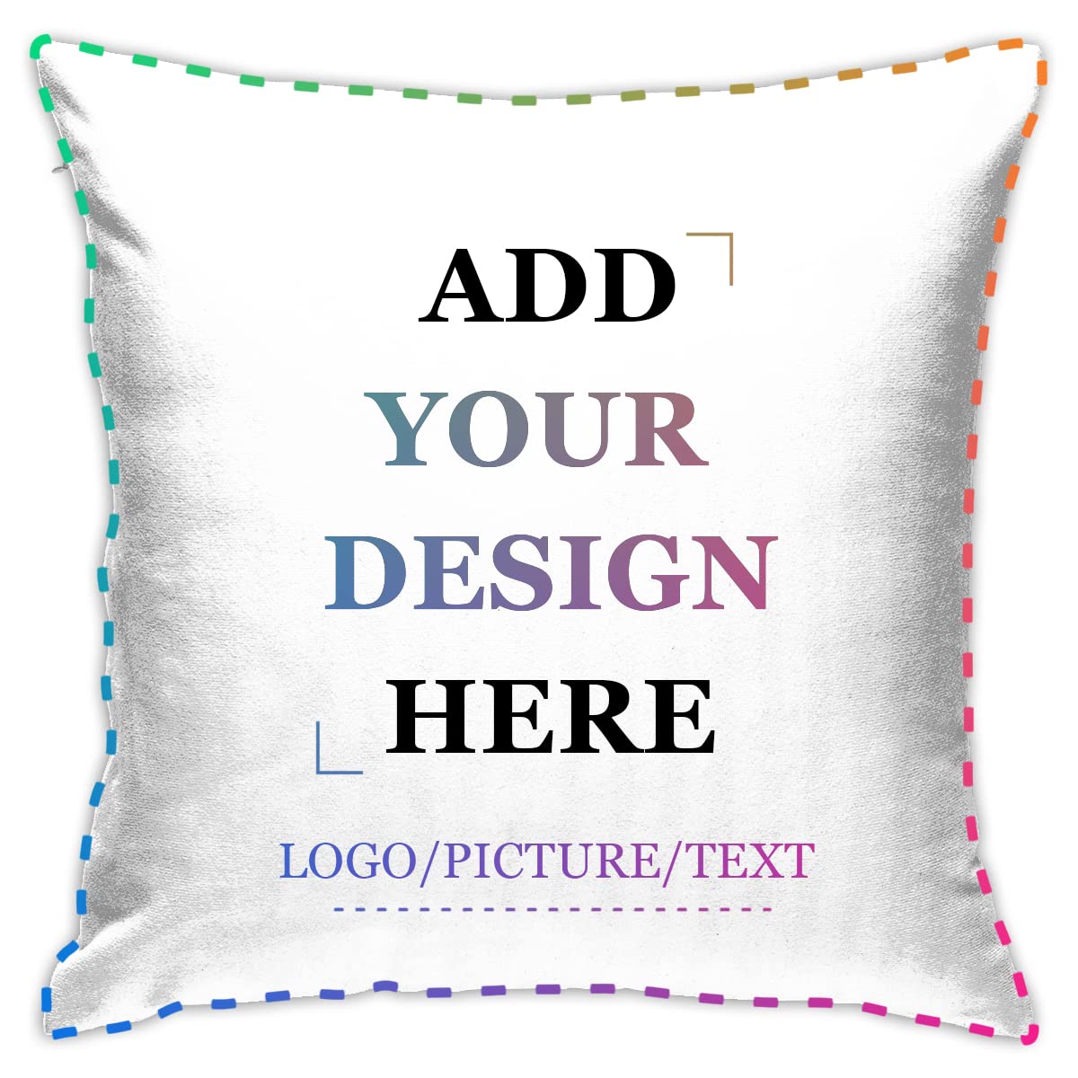 Custom Square Throw Pillow Covers Personalized Cushion Case Add Your Own Text Name Message Image Soft Decorative Zippered Pillowcases for Sofa Bedroom Car (16"x16")