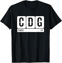 CDG Paris France Travel Souvenir Airport Code Black T-Shirt