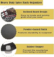 Vista 5 de 4 Tier Countertop Spice Rack Organizer for Kitchen Cabinet Pantry or Wall Mount, Matte Black (Jars Not Included)