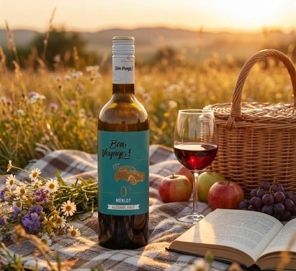Bon Voyage - Rotwein Merlot, Alkoholfrei (6 x 0.75 l), Verpackung kann variieren