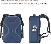 Vista 7 de MOSISO Camera Backpack, DSLR/SLR/Mirrorless Photography Camera Bag 15-16 inch Waterproof Hardshell Case with Tripod Holder&Laptop Compartment Azul