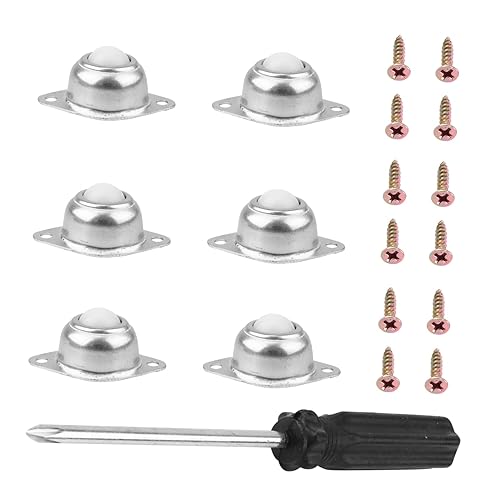 Ruedas de repuesto para sillas de oficina, 6 unidades, ruedas de bolas de nailon, tornillos de 1/2 pulgadas, destornillador