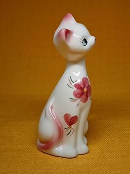 ビンテージ Norleans製 Big eye Cat置物 陶器 シャム猫 ねこ ビンテージ Norleans製 Big eye Cat置物 陶器 シャム猫 ねこ