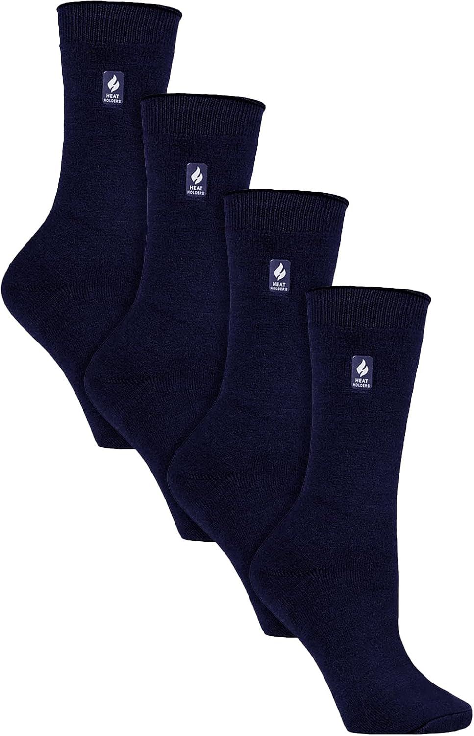 HEAT HOLDERS Ultra Lite - 4 Pairs Thermal Winter Socks for Women | Ultra Thin Warm Socks (5-9, Navy)