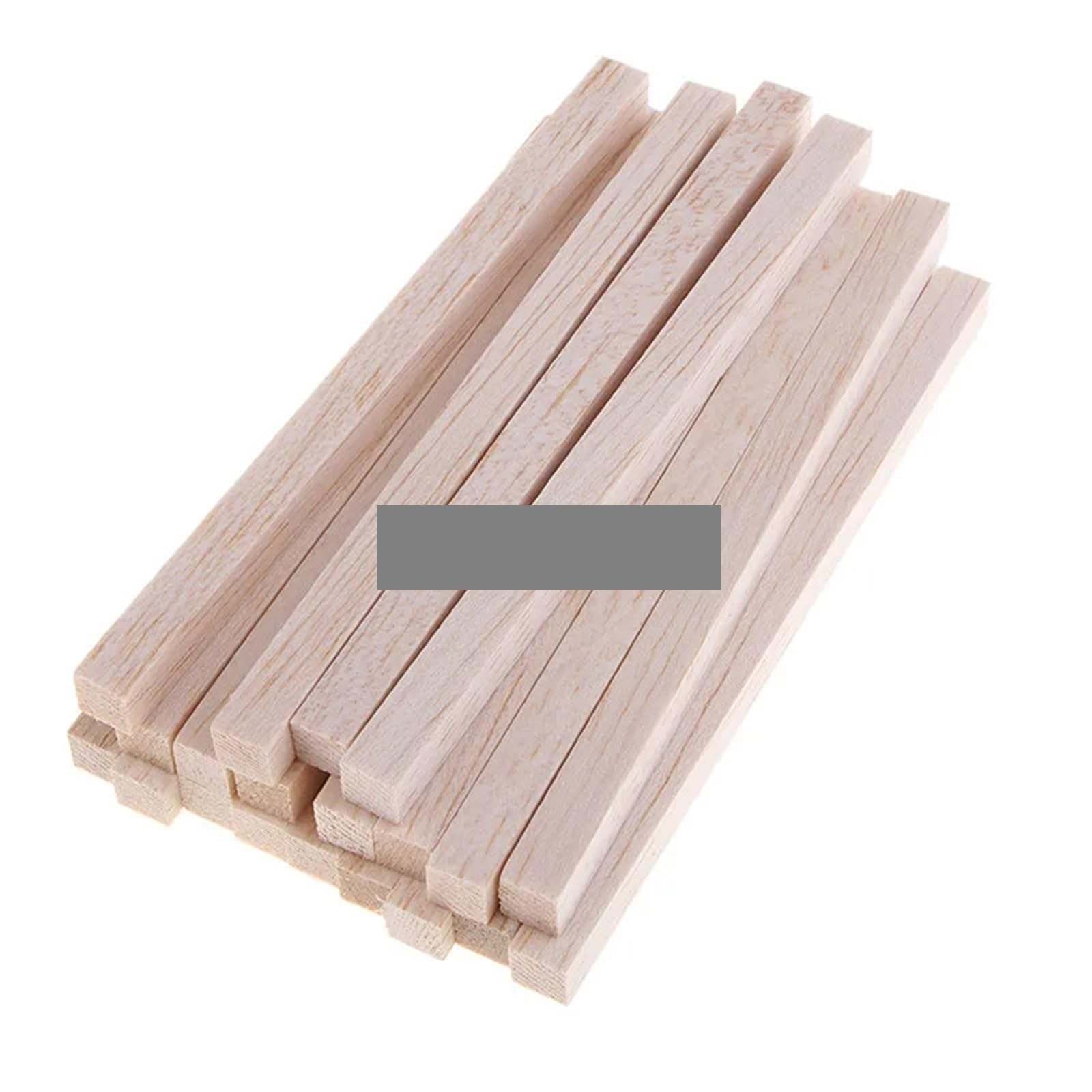 Batonnet En Bois 200x8x 8/9x9/10x1 0/11x1 1/12x1 2/13x1 3/14x1 4/15x15mm Barre Carrée En Bois Balsa Bâtons De Bois Bandes for Modèle(Brown)