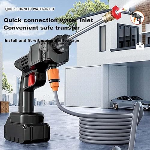 Miniatura 2 de Pistola de lavado a presión inalámbrica, lavadora a presión portátil de 35 bar con 2 boquillas ajustables, adecuada para lavar automóviles,