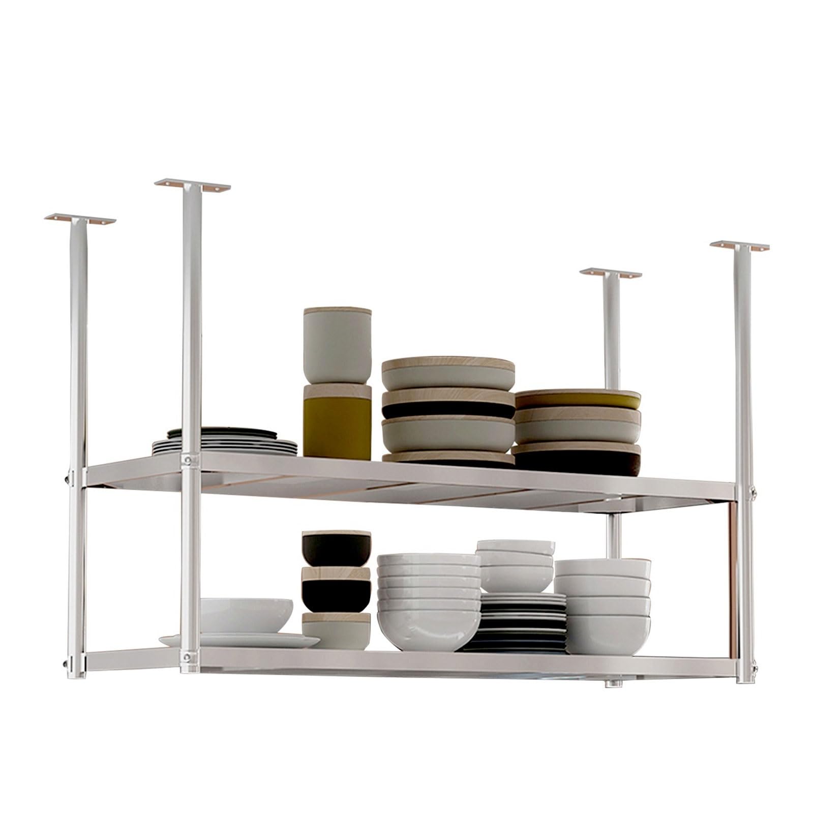 Support de casseroles pour plafond et étagère suspendue de cuisine moderne