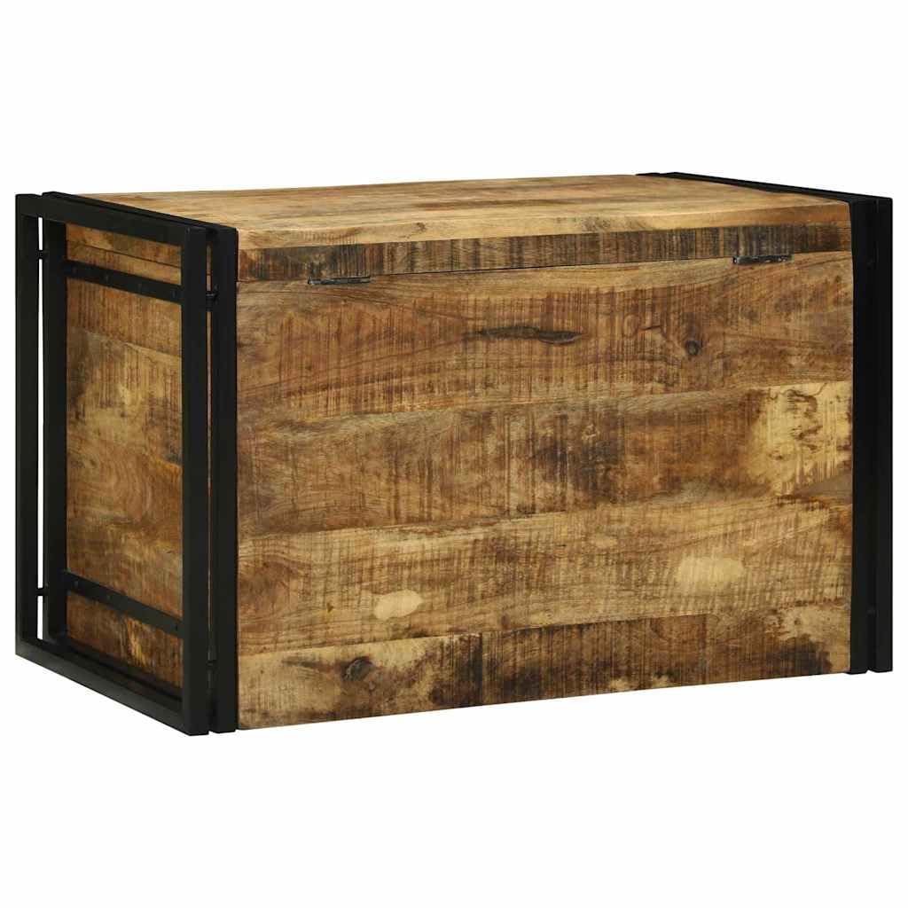Caja de almacenamiento de 80 x 50 x 50 cm Baúl de madera de mango y hierro