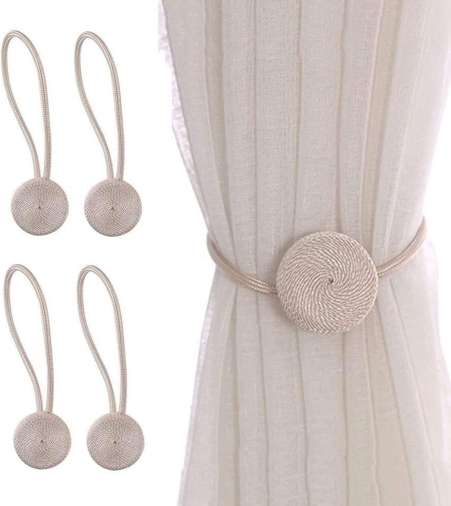 Curtain Tie Backs 4PCS Magnetic Round Curtain Holder Buckles Hook for Office Hotel Window Decoration Magnetic Curtain Tiebacks Clips (Color : J) (Color : C) (A)